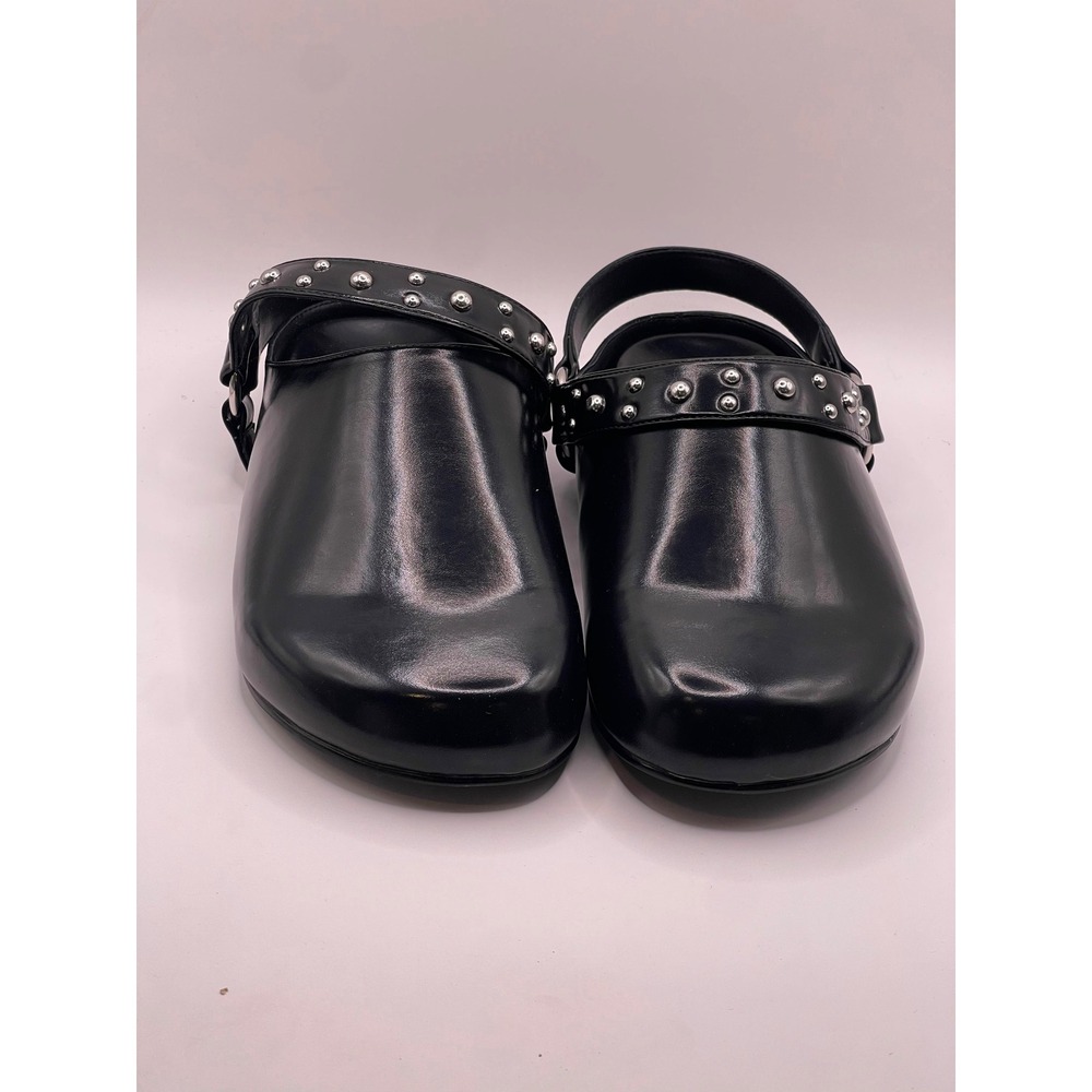 Rebecca Minkoff Danic1 Black Calf Leather Studded Slingback Clogs Womens 7M